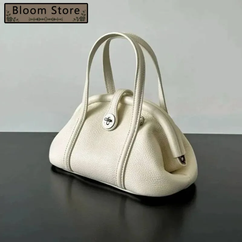 

Vintage Solid Color Pebbled Texture Handbag Women Leather Petite Shell Shoulder Ladies Fashion Trendy High End Crossbody Bag