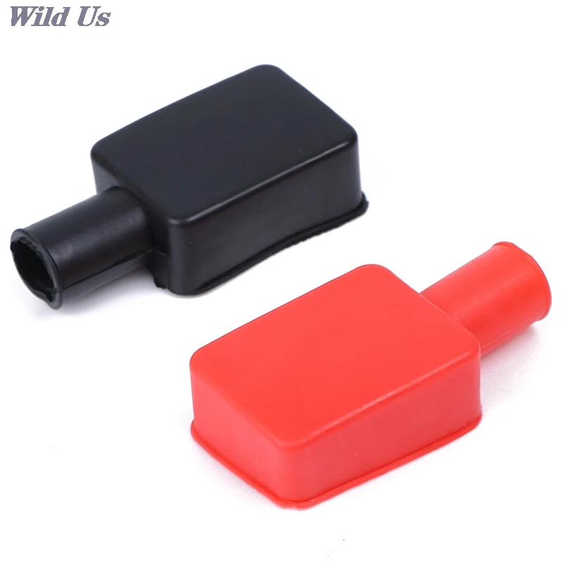 2PCS Car Battery Terminal Insulation Clamp Clips Battery Pole Rubber Protector Covers Cap Boot Insulating Protector Replacement