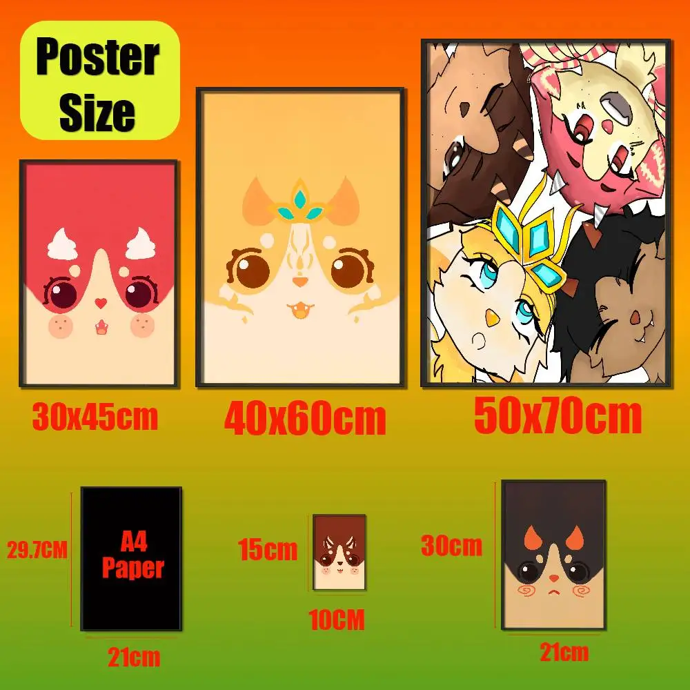 For Adopt Me Bat Shadow Frost Dragon Poster Cover Wall Murals Home Custom Self-adhesive Decoration Sticker Playbill Film