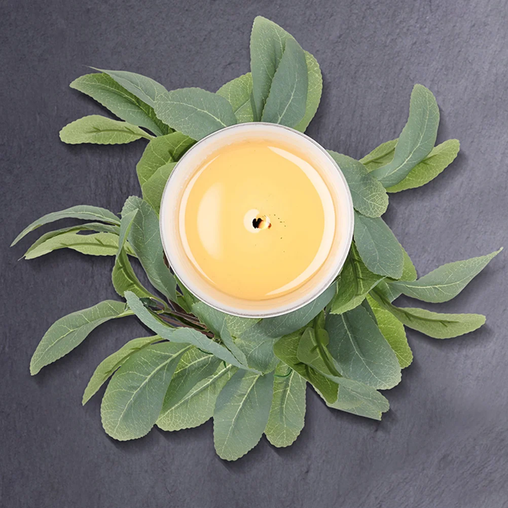 

4 Pcs C Rings Wreaths for Pillars Artificial Plant Decor Valentine Christmas Front Door Welcome Wreath Leaf Wreath Home Party