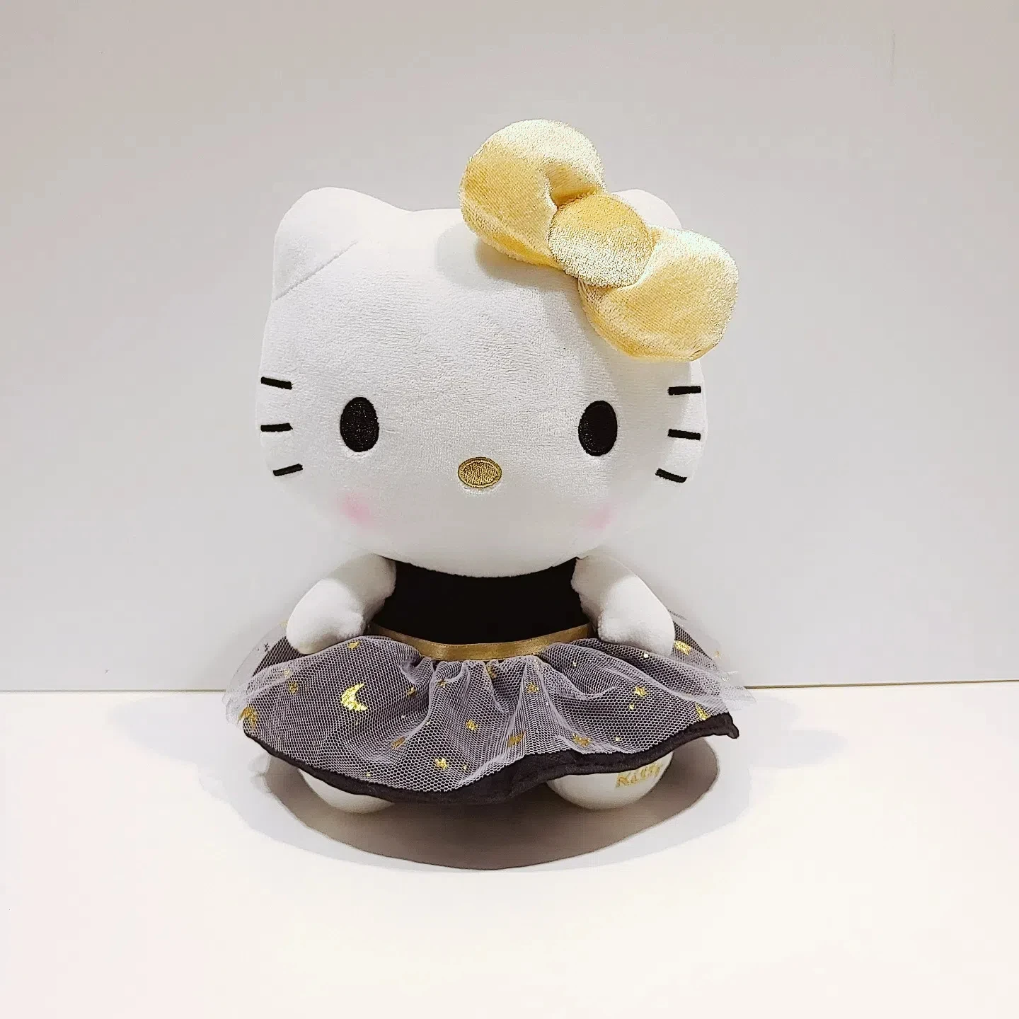 25CM New Sanrio Kawaii Black Gold Series Plush Stuffed Toy Soft Pillow Cute Kuromi Hello Kitty Birthday Gift Children's Toy