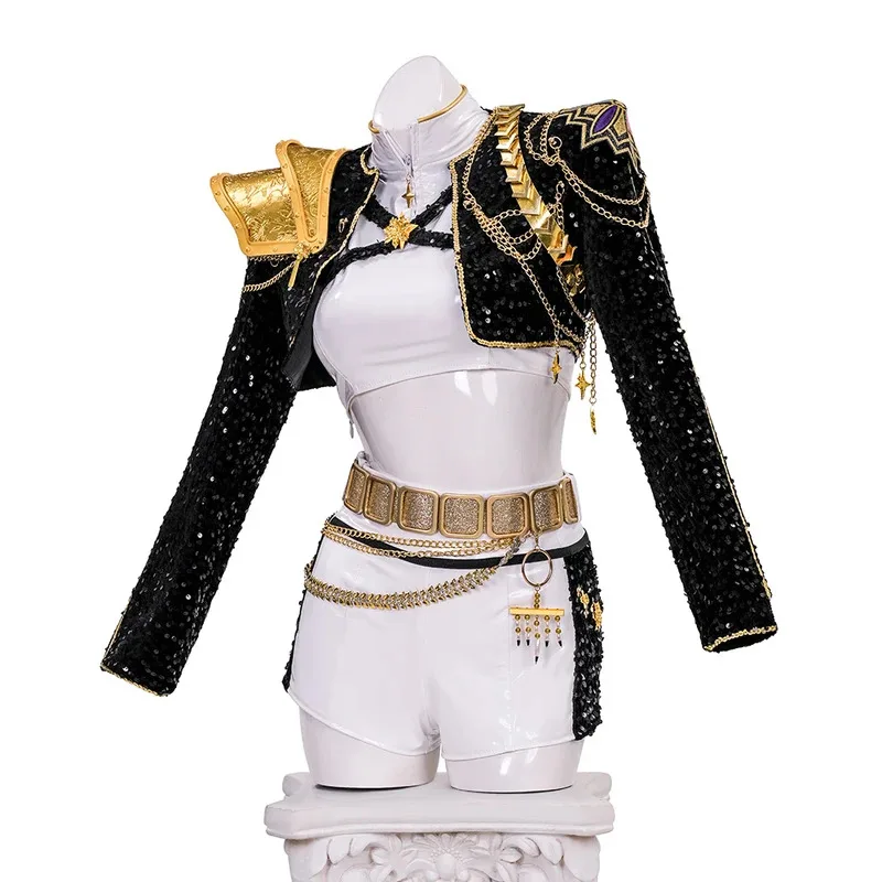 

CyKPop Охотники на демонов Руми Косплей Костюм Руми Поющий костюм Парик Аниме Фильм Ожерелье Подвеска Хэллоуин Вечеринка Для Женщин Девушка Pro