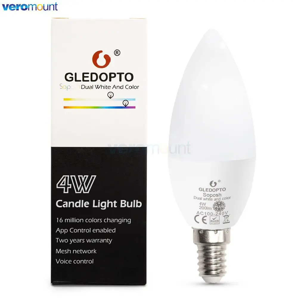 Imagem -02 - Zigbee 3.0 Pro 4w Inteligente Rgbcct Lâmpada Led E14 E12 Cadle para o Quarto Sala de Estar Compatível Tuya App Voz rf Controle Remoto