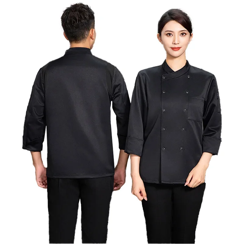 Chaqueta de Chef de restaurante, disfraz de cocina de Hotel, abrigo de cocina de panadería, uniforme de cocinero de Catering, ropa de trabajo de camarero de cafetería