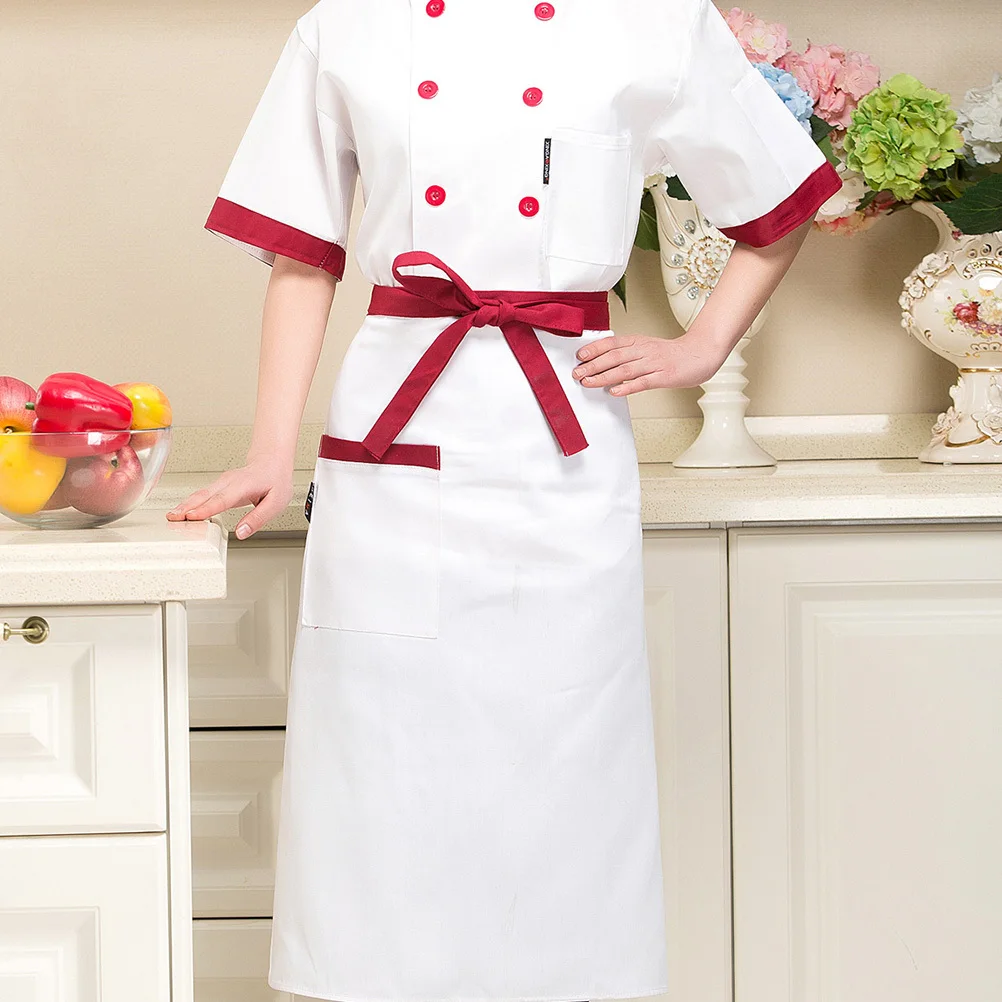 

Unisex Short Waist Apron for Chef Waiter Waitress Cotton Polyester Half-Length Cooking Apron with Pocket Ideal for Kitchen
