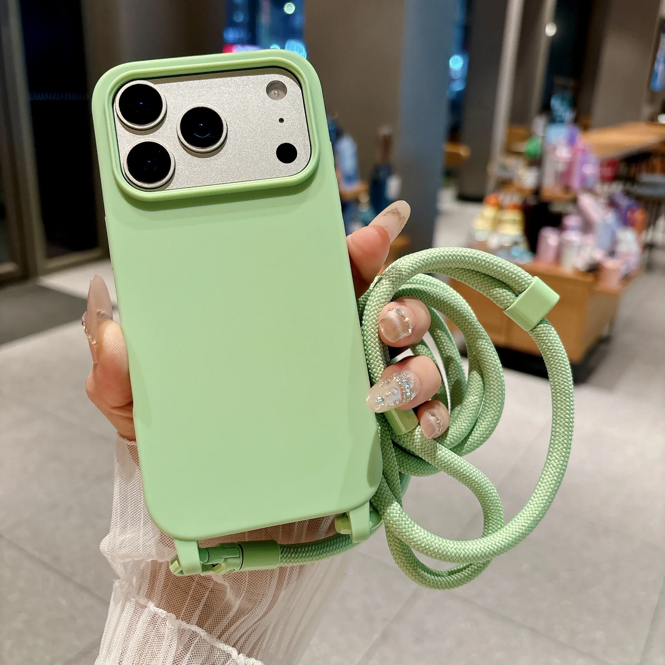 Matte Candy Color Lanyard Phone Case For iPhone 13 12 Mini 11 Pro XS Max X XR 8 7 6 Plus Shockproof Soft TPU Protective Cover view 6
