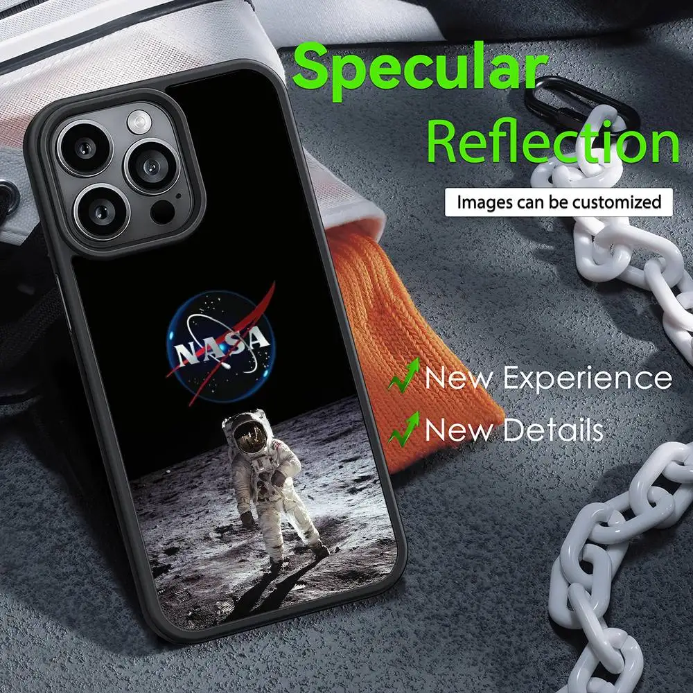 Mode Ziemlich Schwarz Logo N-NASA-USA Telefon Fall Für IPhone 16 15 14 13 12 11 Pro Xs max Mini Plus Celulares Harte Funda
