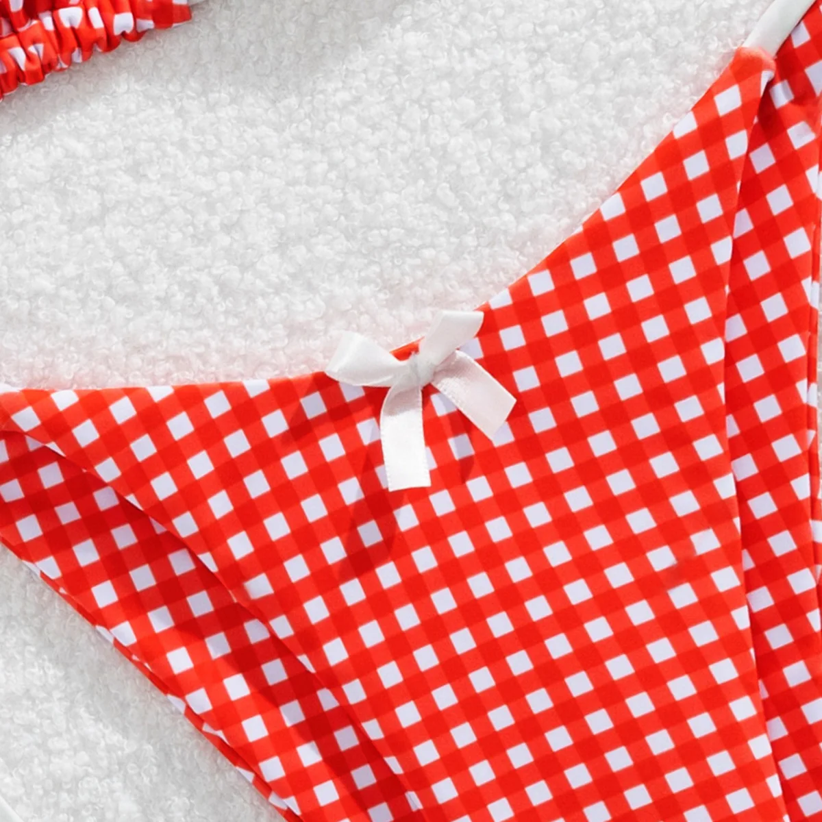 DEKA Brazilian Red Plaid Bikini Set Women Cut Out Swimsuit Print Swimwear High Waist Triangle Micro Two Piece Suit Biuqini Beach