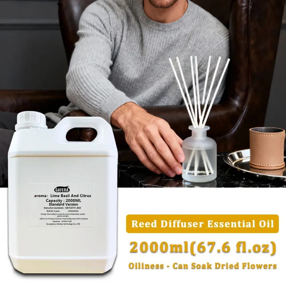 ESAEON Essential Oil, Vine Diffuser Replenishes Aromatic Oil, Aroma Reed Diffuser Oil, Lime Basil And Citrus 2000ML(67.6 fl.oz)