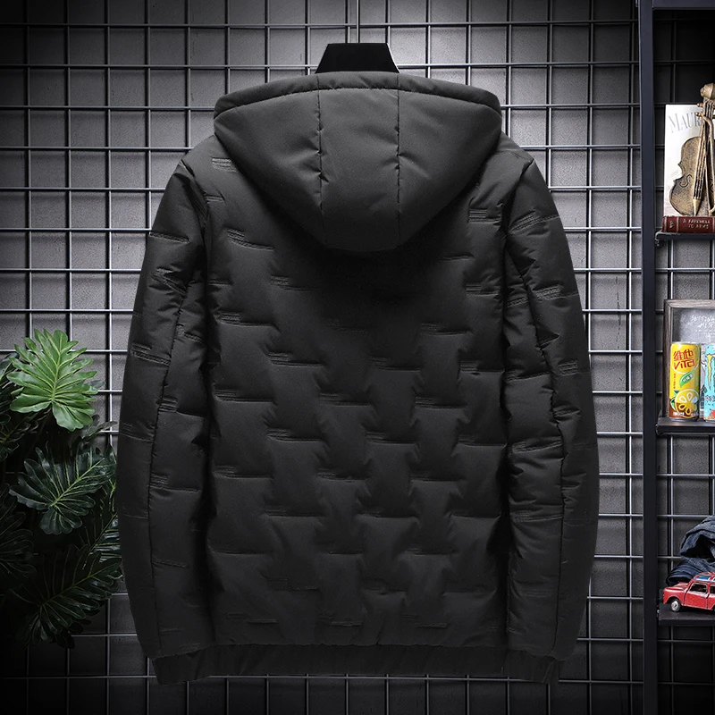 New Winter Men's Padded Hooded Parkas Warm Clothes Trendy Down Cotton Padded Jackets Loose Coats Thickened Warm Bread Jackets