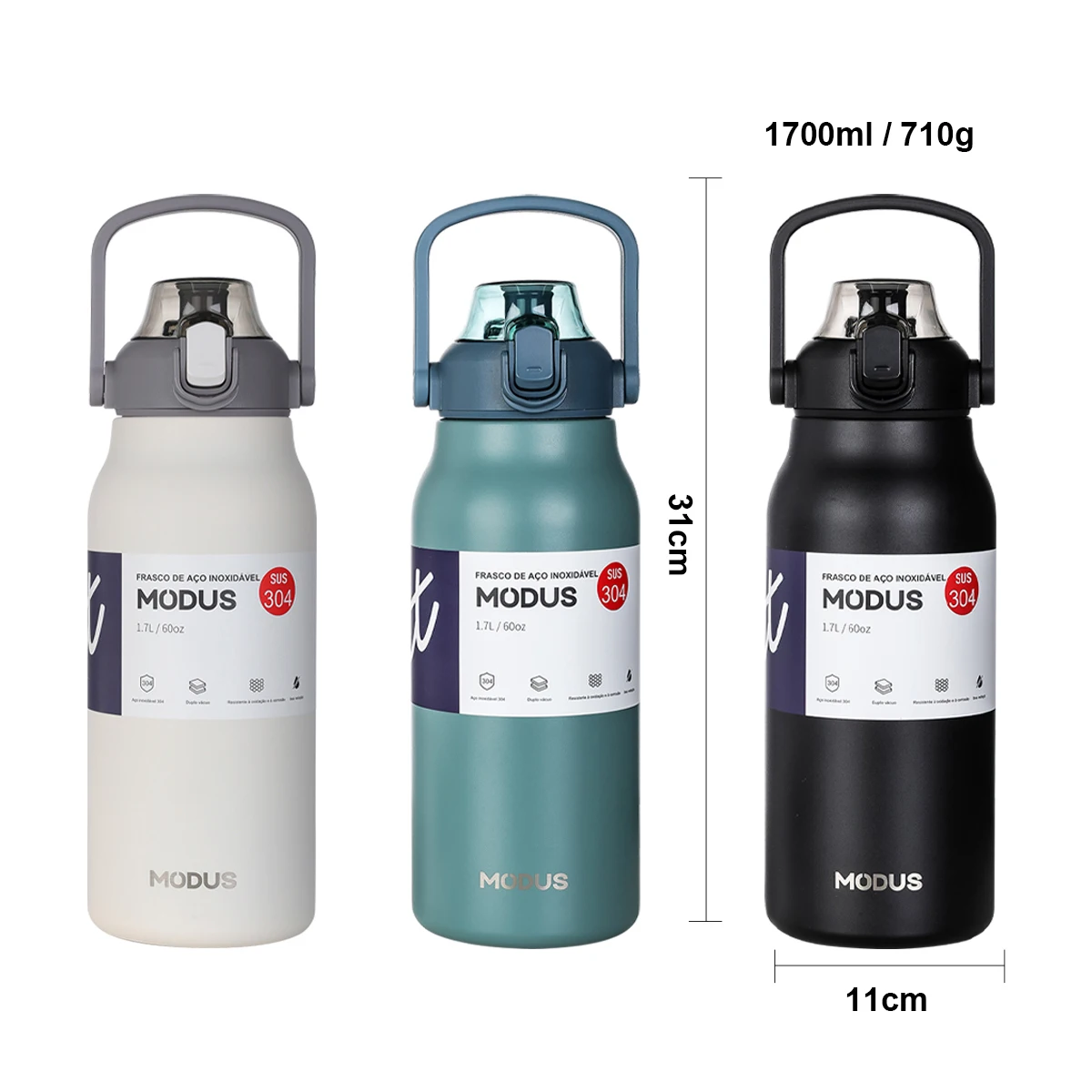 Large Capacity Stainless Steel Thermal Bottle With Straw Vacuum Cold and Hot Thermal Cup