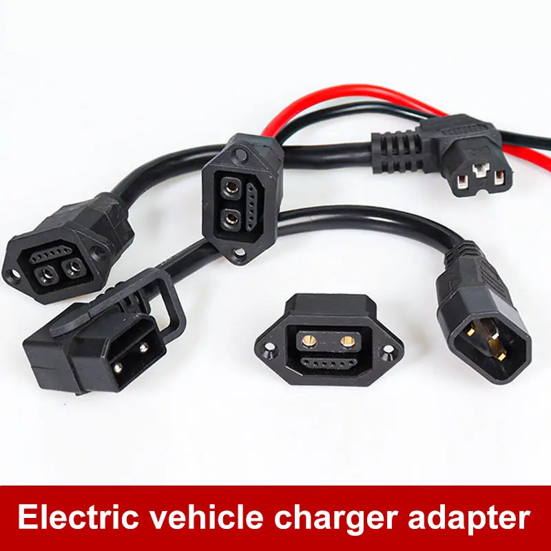 Electric Vehicle Charger Connector Adapter 2+6 E-bike Lithium Battery Charging Interface Replacement Plug Socket with Wire