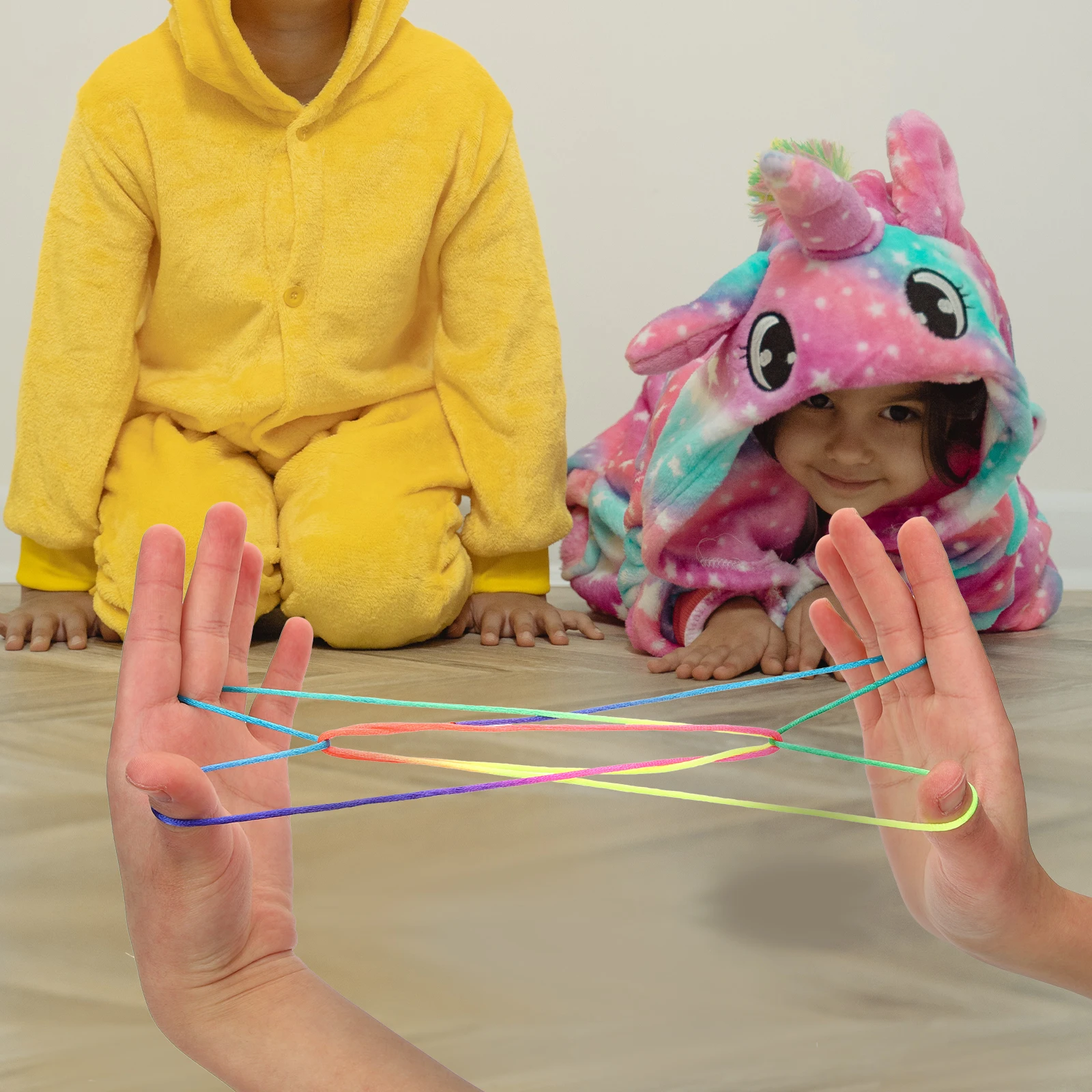 

20Pcs Rainbow Color Finger String Durable Soft for Kids Hand Game Cats Cradle String Supplies Finger Stretchy Strings