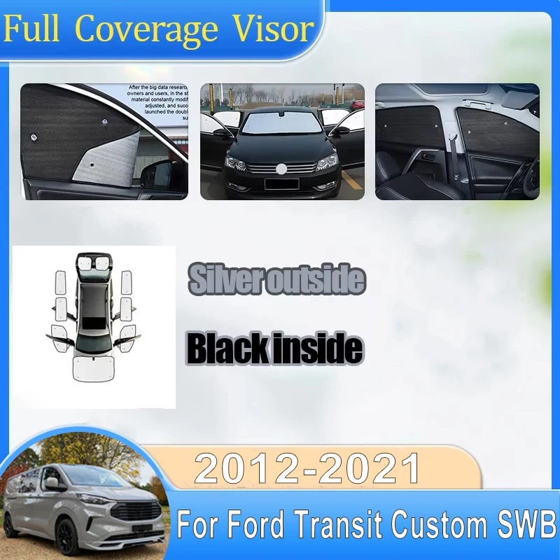 

Солнцезащитный козырек на лобовое стекло для Ford Transit Custom MK1 SWB 2012-2021, полная защита от УФ-лучей