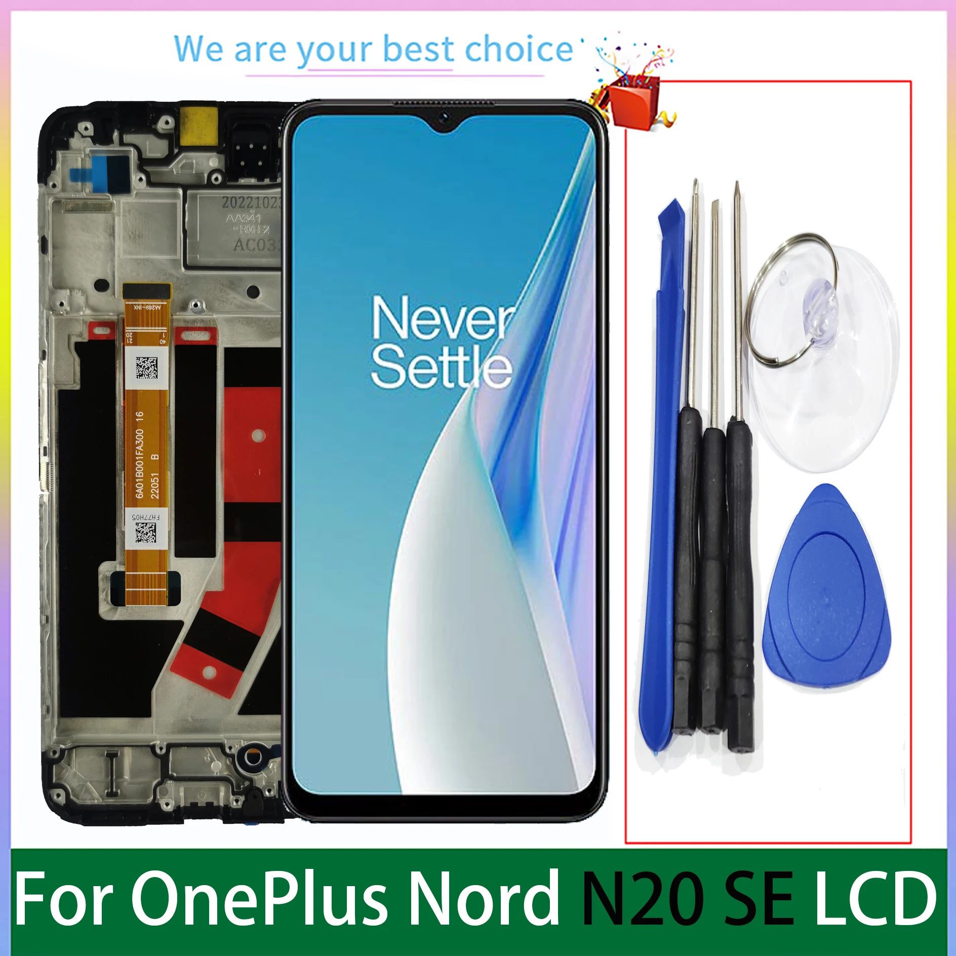 For OnePlus Nord N20 SE Original LCD Display With Frame Screen Touch Panel Digitizer Replacement Parts CPH2469