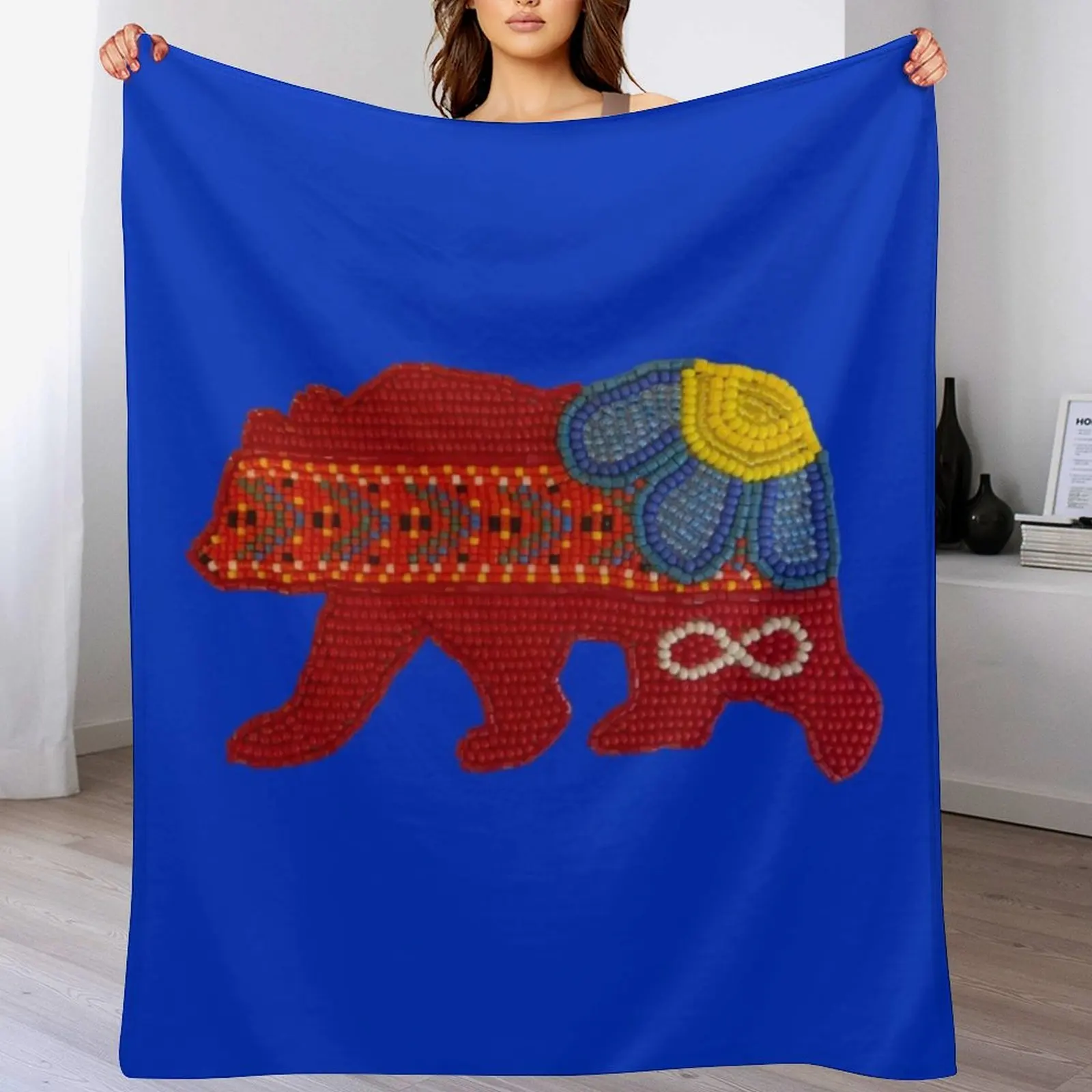M??tis Bear Throw Blanket Soft Home Decor Blanket for Couch Bedroom