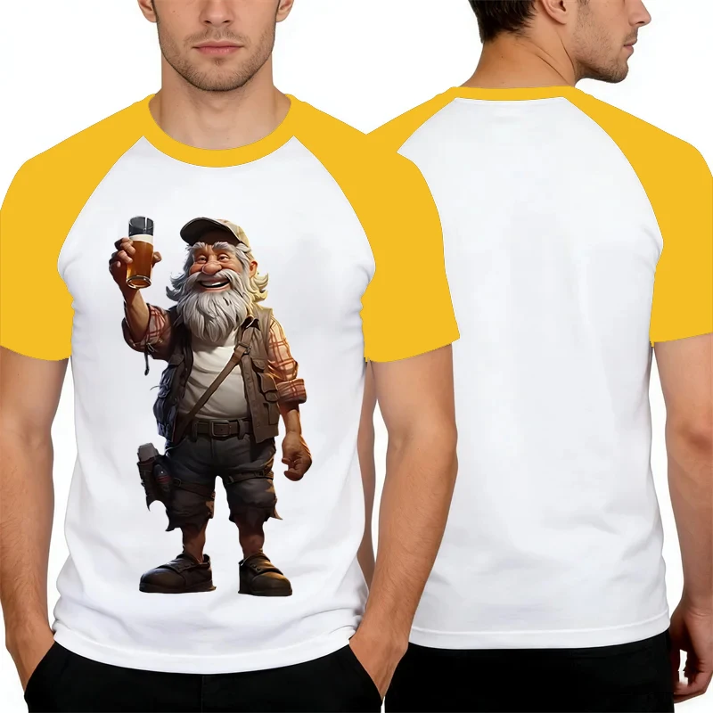 Trendy Old Man 3D Pattern Men's T-shirt Summer Outdoor Street Fun Men Clothing Tops Hip Hop Daily Unisex O-neck Short Sleeve Tee