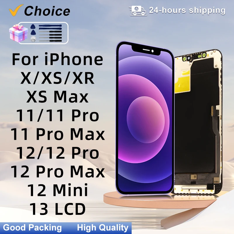 OLED For iPhone 12 Mini 13 14 plus 15 Incell LCD Display For iPhone X XR XS MAX 11 11 Pro 12 Pro LCD With 3D Touch Screen Parts