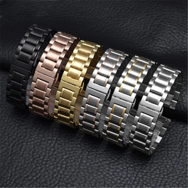 Watch Band Stainless Steel Band Watch Strap Metal Wristband 12mm 14mm 16mm 18mm 20mm 22mm 24mm Size Width For Samsung Watch Band