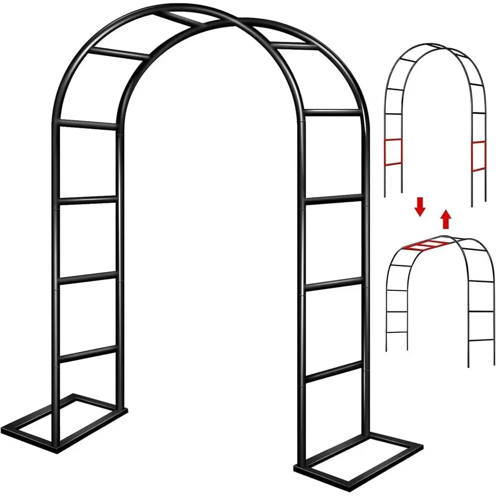 

Элегантная арка для свадьбы на открытом воздухе - черная металлическая садовая арка для церемоний и декораций