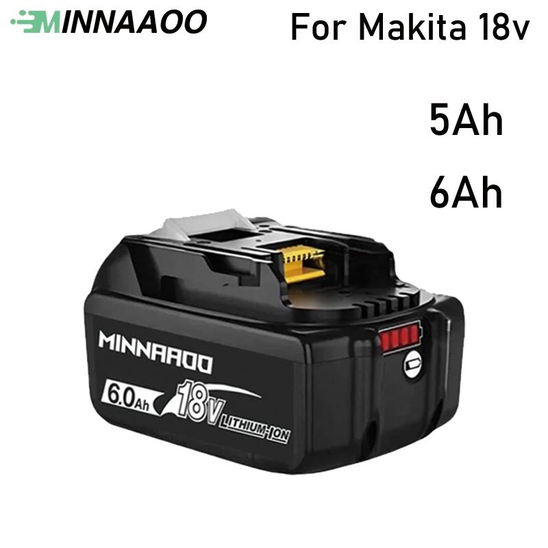 

MINNAAOO 5/6AH PD65W For Makita 18V Battery with Input/Output Power Tools Li-ion Replacement LXT BL1860B,BL1850,BL1840