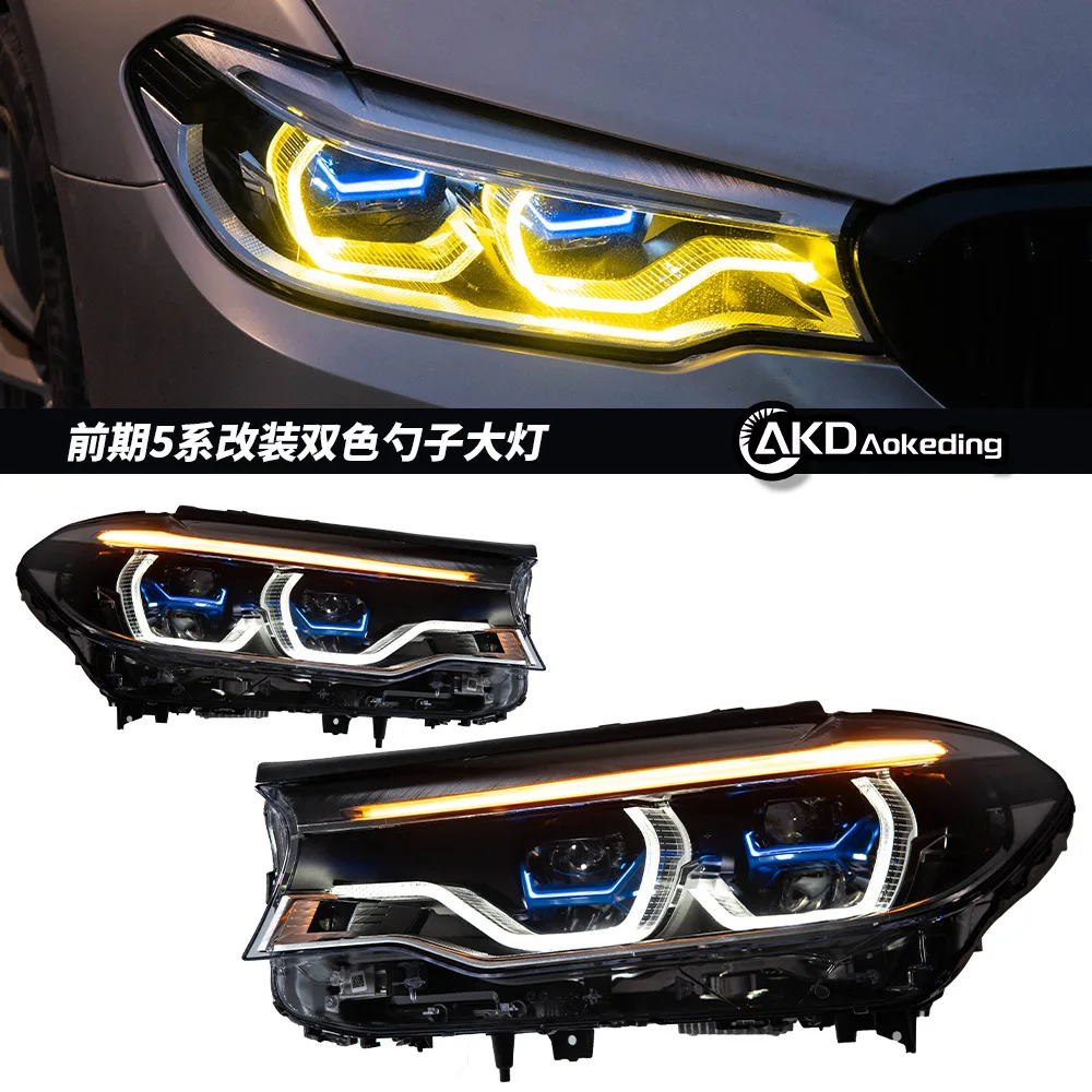 

Автомобильные фары WHB для BMW G30, фары 2017-2020 525i 530i 535i G38, светодиодные фары DRL, сигнальная лампа, синий лазер, автоаксессуары