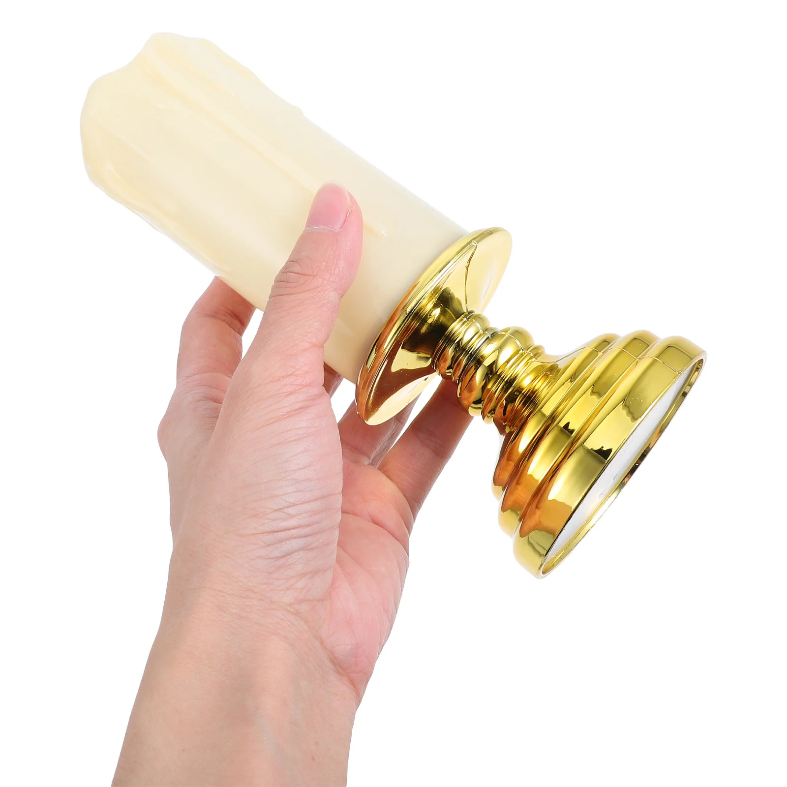 شموع عديمة اللهب LED قاعدة ذهبية لهب وامض واقعي رومانسية لحفلات الزفاف والعشاء ديكور المنزل وإضاءة أجواء طويلة الأمد