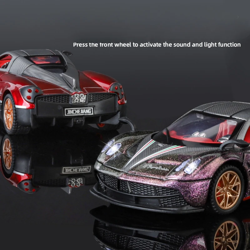 Simulation 1:32 Pagani Huayra Roadster BC Alloy Car Model Sound Light Diecast Toy Vehicle Boy Gift Collection Miniature Voiture