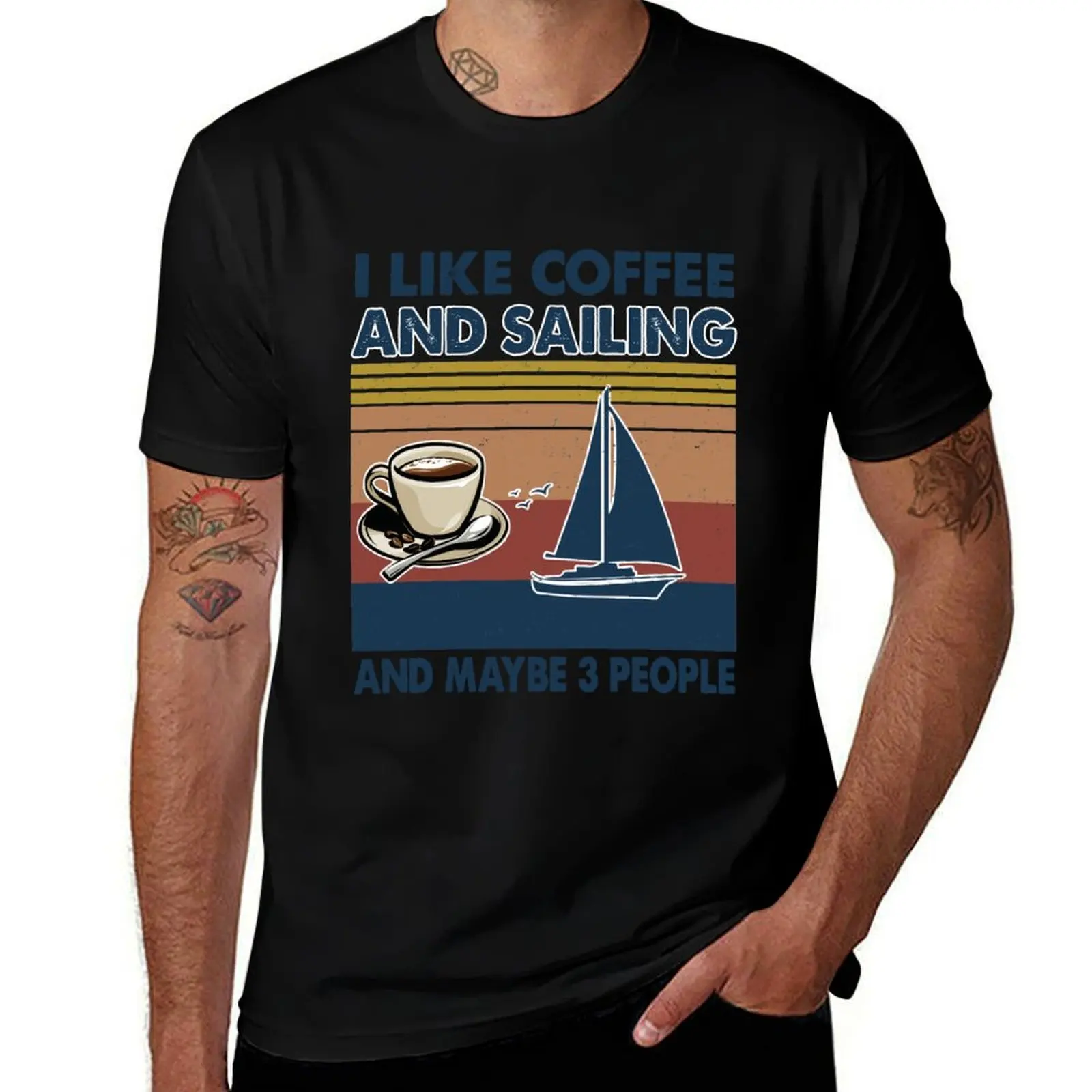 I like coffee and Sailing and maybe 3 people T-Shirt Festive Simple T-Shirt