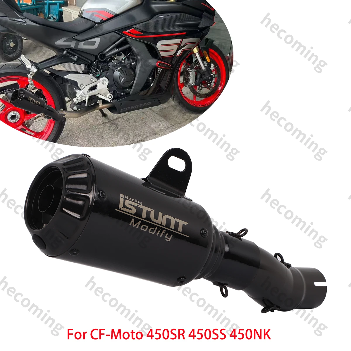 For CFMOTO 450SR 450NK 450SS 2022 2023 2024 Motorcycle Exhaust System Escape Muffler Link Mid Pipe with DB Killer