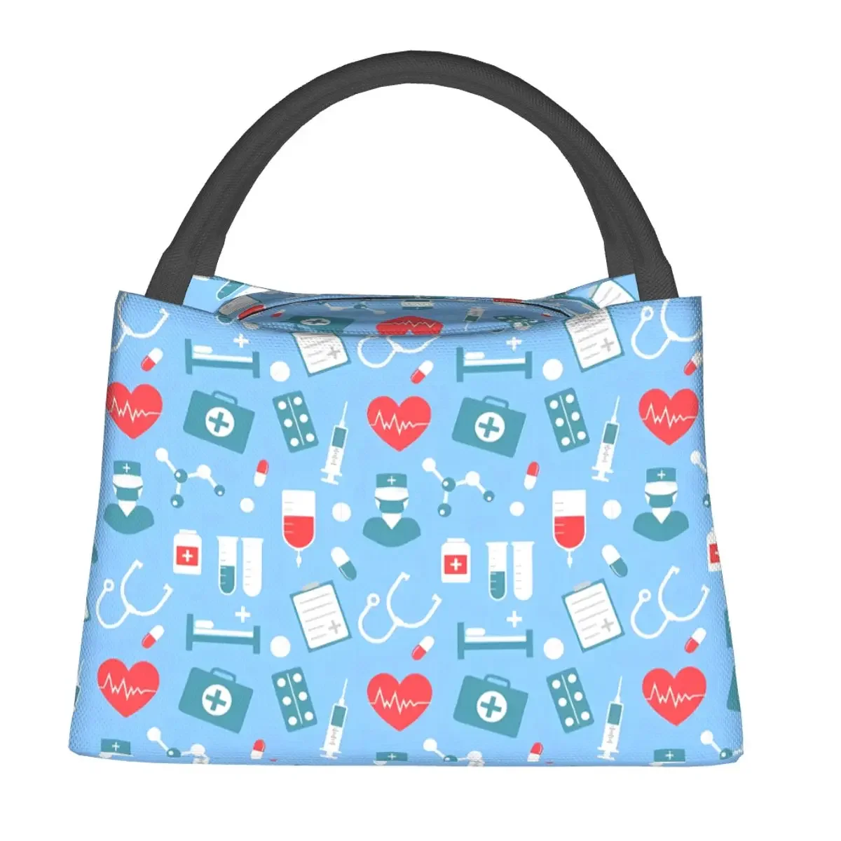 

Medical Supplies Lunch Bag Nursing Portable Insulated Lunch Box Travel Print Cooler Bag Vintage Waterproof Tote Food Bags
