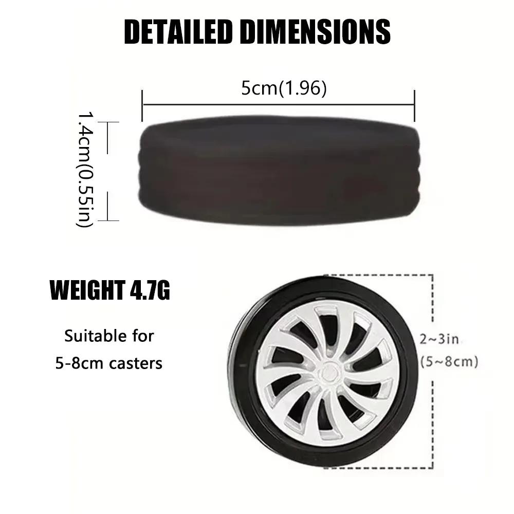 16pcs Silicone Wheel Protector Luggage Compartment Wheel Protect Cover Trolley Case Silent Caster Sleeve Suitcase Accessories