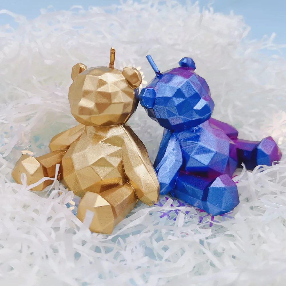 Metal Diamond Bear 3D Three-Dimensional Bear Cute Cute Pet Christmas Lovers Birthday Candles Children\'s Gifts Party Supplies