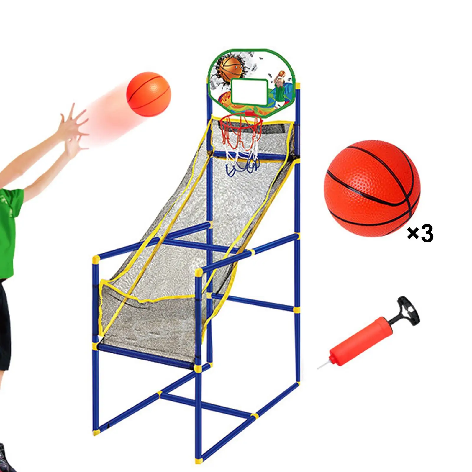 Arcade Basketball Game Set Adjustable Heights for Age 3 4 5 6 7 8 Years Yard Machine and 3 Balls