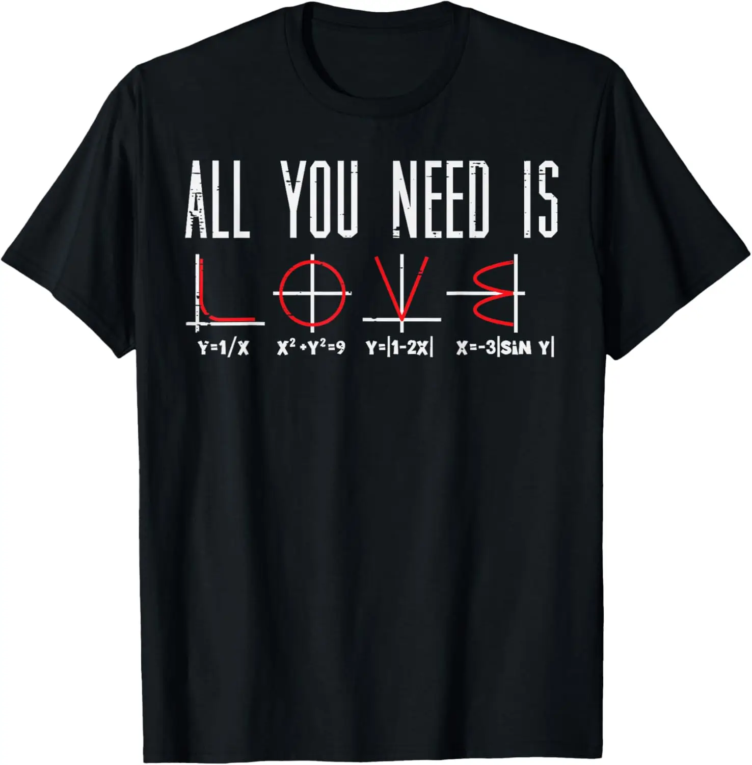Camiseta Streetwear com Estampa, “All You Need Is Love” Dia dos Namorados, Matemática, Álgebra, Moda Feminina de Verão, Personalidade