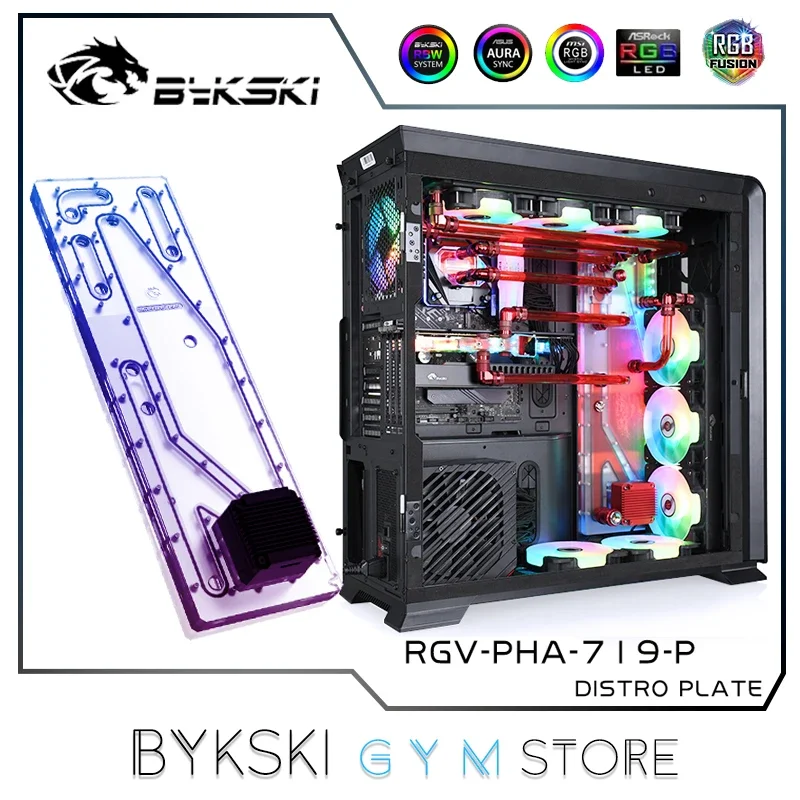 Bykski Distro Plaat Voor Phanteks Enthoo 719 Case,360 Of 2X360 Radiator Waterkoeling Lus Oplossing, 12V/5V Rgb Sync, RGV-PHA-719-P