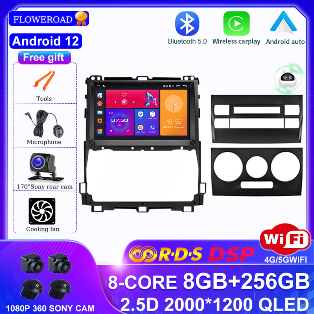 

2din Android For Toyota Land Cruiser Prado 120 3 III For Lexus GX470 GX 470 J120 2002- 2009 Car Multimedia Player Navigation GPS