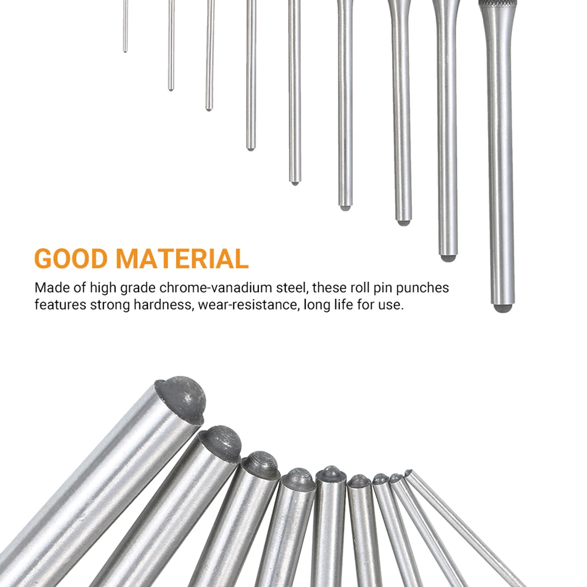 9 Pieces Roll Pin Punch Set Steel Punches Hand Pin Removing Tool with Carrying Case for Jewelers Watchmakers Carpenters