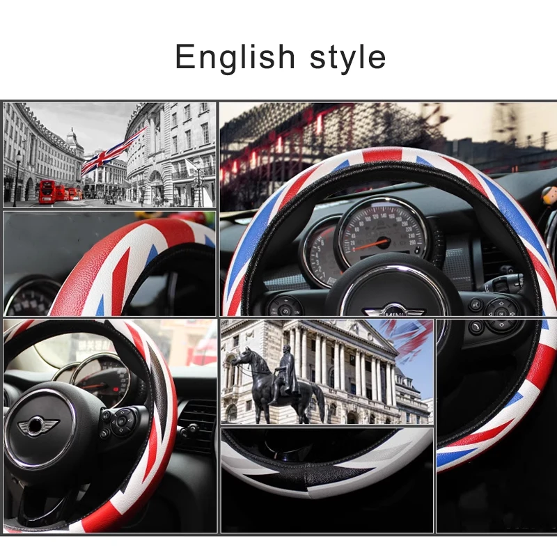 Car Leathers Steering Wheel Cover For MINI ONE Cooper S R55 R56 R60 R61 F54 F55 F56 F57 F60 Countryman Car Interior Accessories