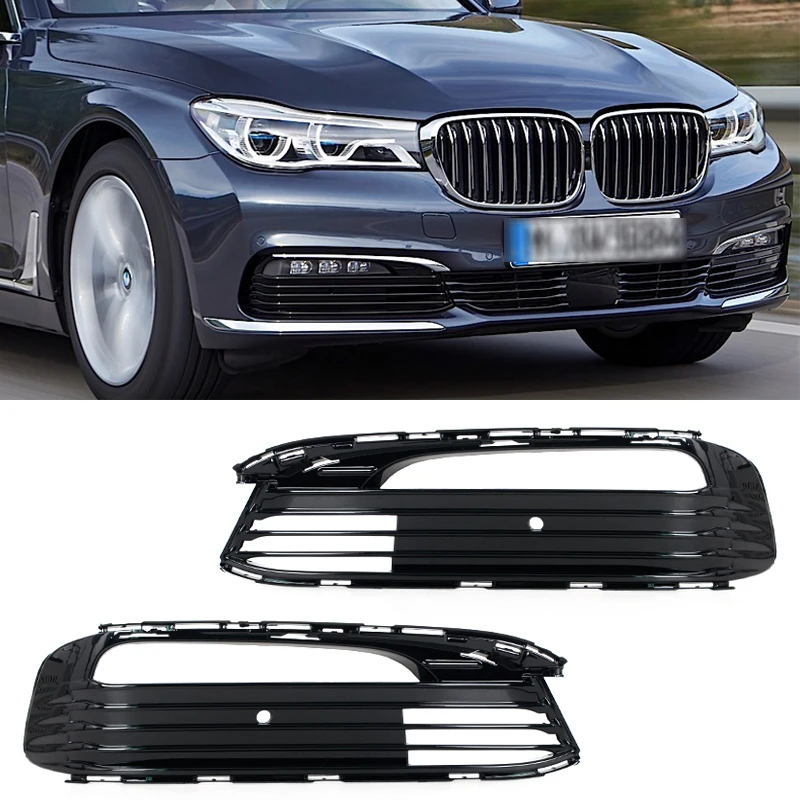 For BMW 7 Series G12 2016 2017 Front Bumper Fog Light Cover Fog Light Trim Fog Lights Mesh Grill Car Accessories 51117358789