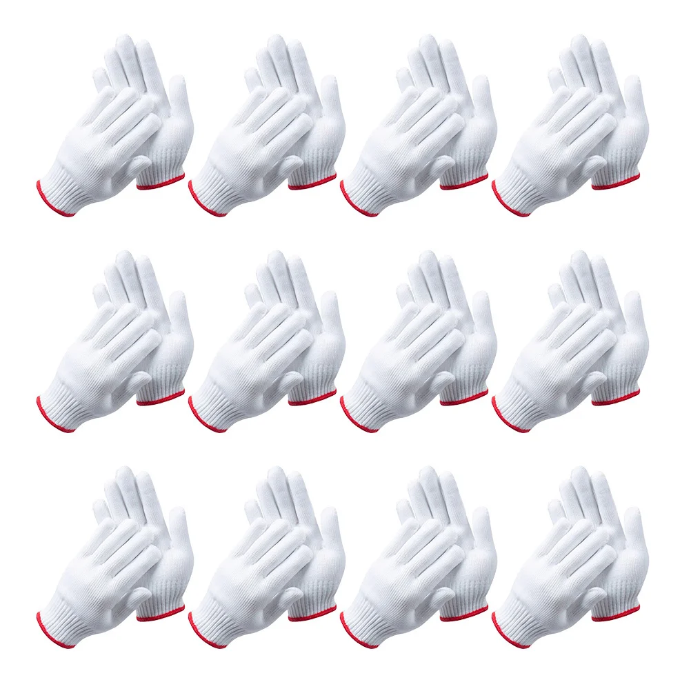 

12pcs Labor Protection Gloves Thick Nylon Work Gloves For Construction Gardening Warehouse Painting Outdoor Bbq Safety Hand