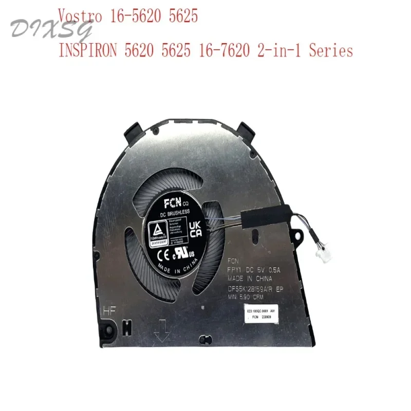 Replacement CPU Cooling Fan for DELL Vostro 16-5620 5625 INSPIRON 5620 5625 16-7620 2-in-1 Series 0T8R2T DC5V 0.5A Fan