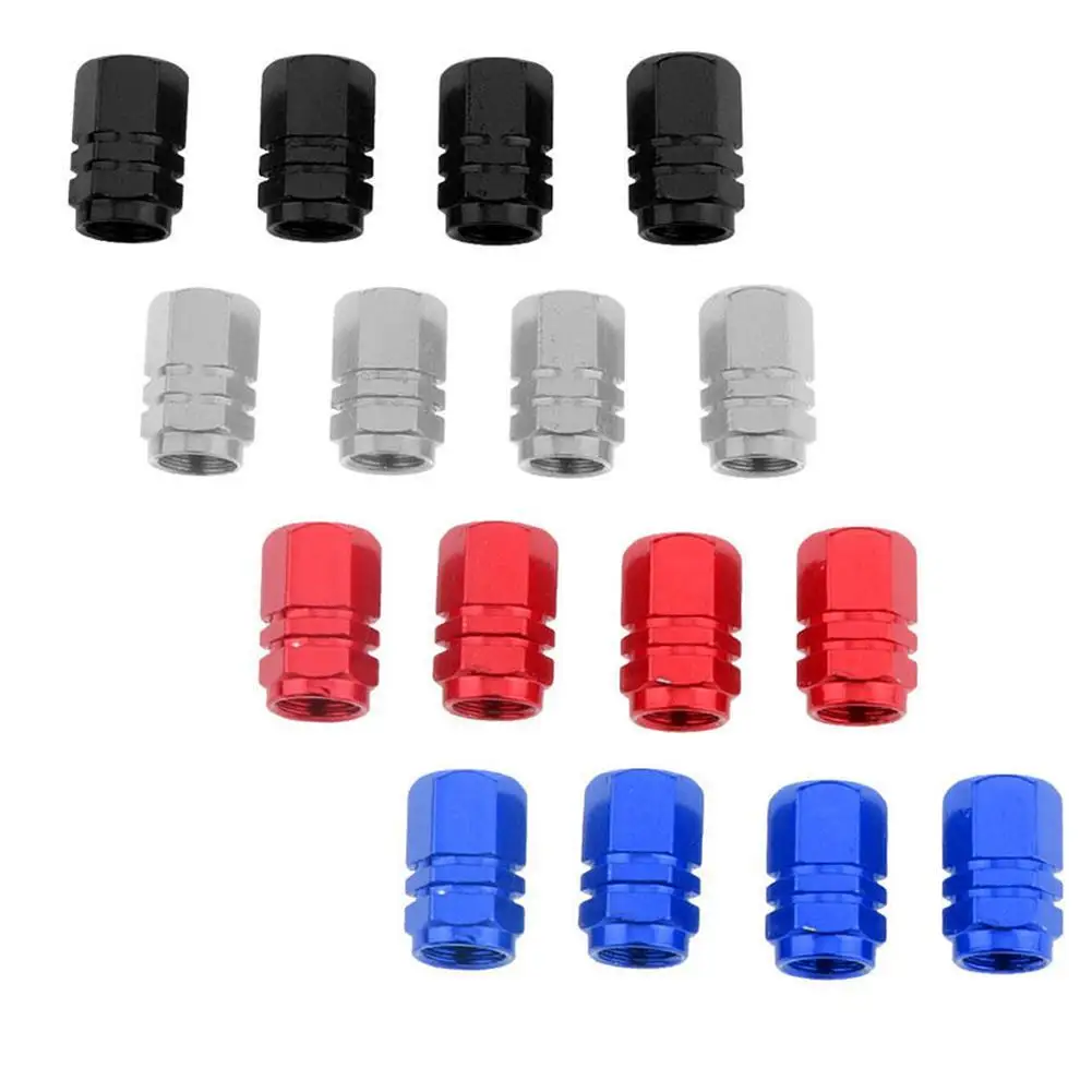 4Pcs Car Tire Valve Stems Cap Knurling Style Tire Valve Cap Aluminum Tire Wheel Stem Air Valve Cap Car Universal Accessories