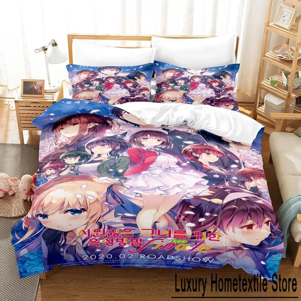 Bikini Saekano How to Raise a Boring Girlfriend Bedding Set Cartoon Anime three-piece set Adult Kid Bedroom Duvet cover Sets