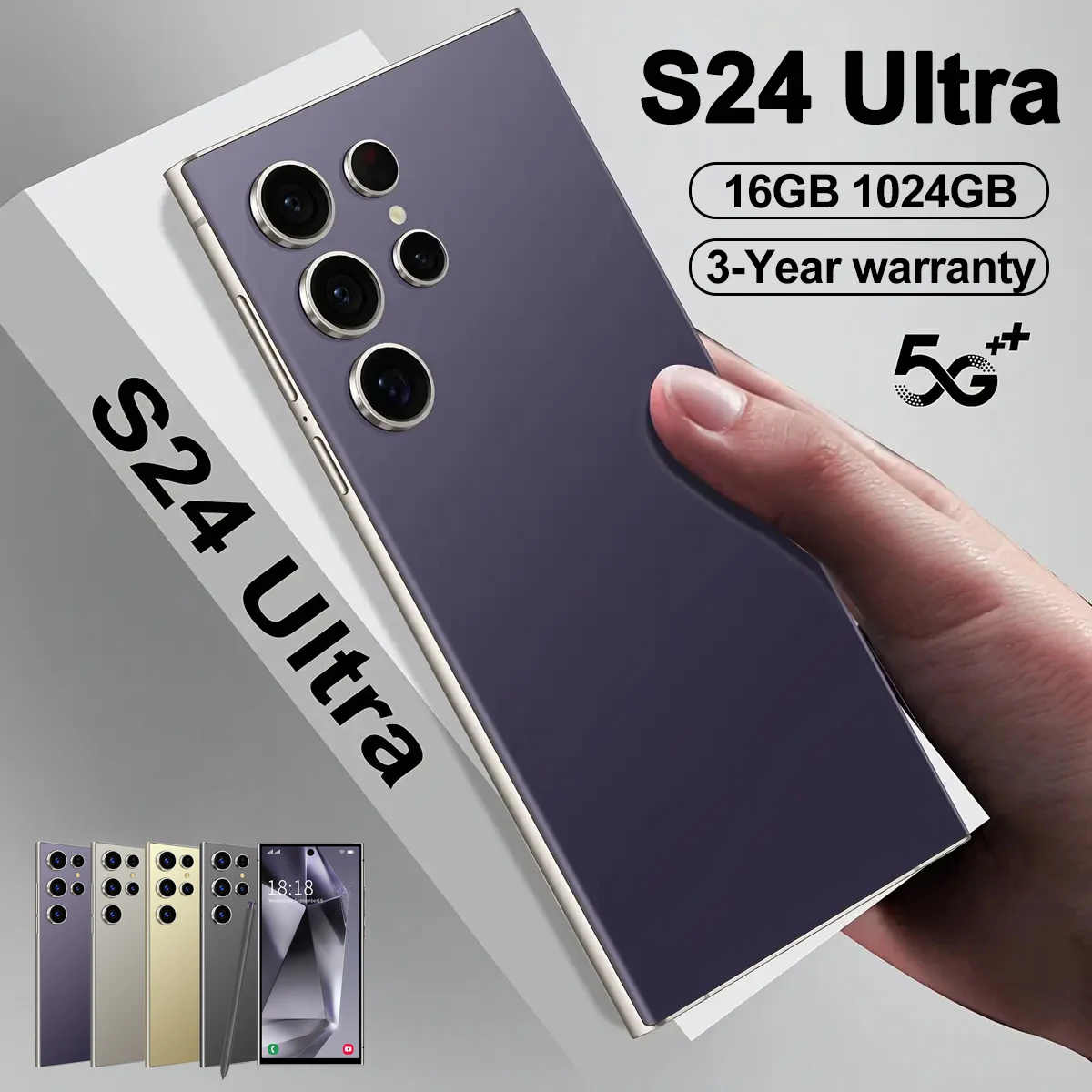 NEW S24 Ultra Smartphone 7.3inch HD 5G Snapdragon 8Gen3 16GB+1TB Android 14 8000mAh 70+108MP Mobile phone Face Recognition