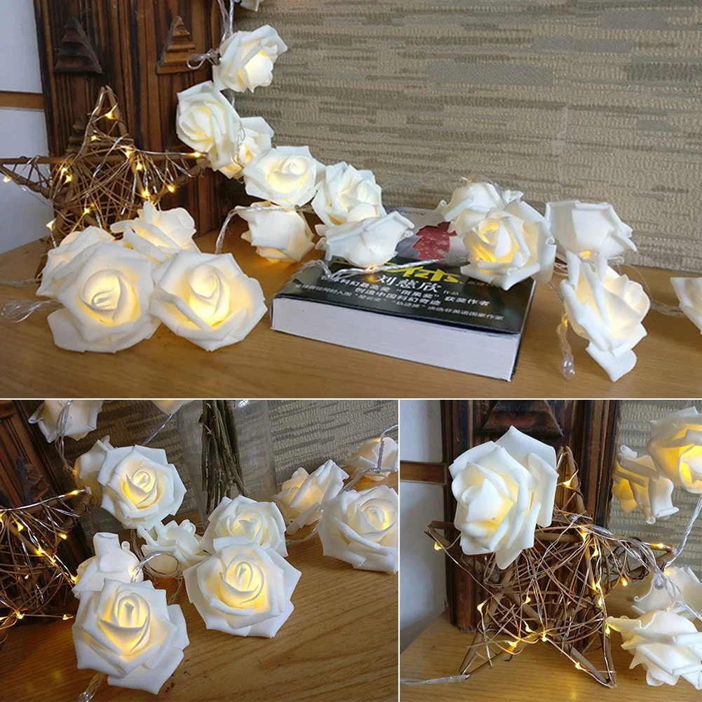 10/20 Leds Rose Flower String Lights Battery USB Rose Christmas Lights for Party Wedding Holiday Christmas Decoration Lamps