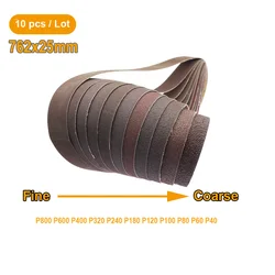 10 piece 762x25mm Abrasive Sanding Belt 30x1 in. Aluminium Oxide P40-P800 for Metal Wood Plastic Grinding Polishing