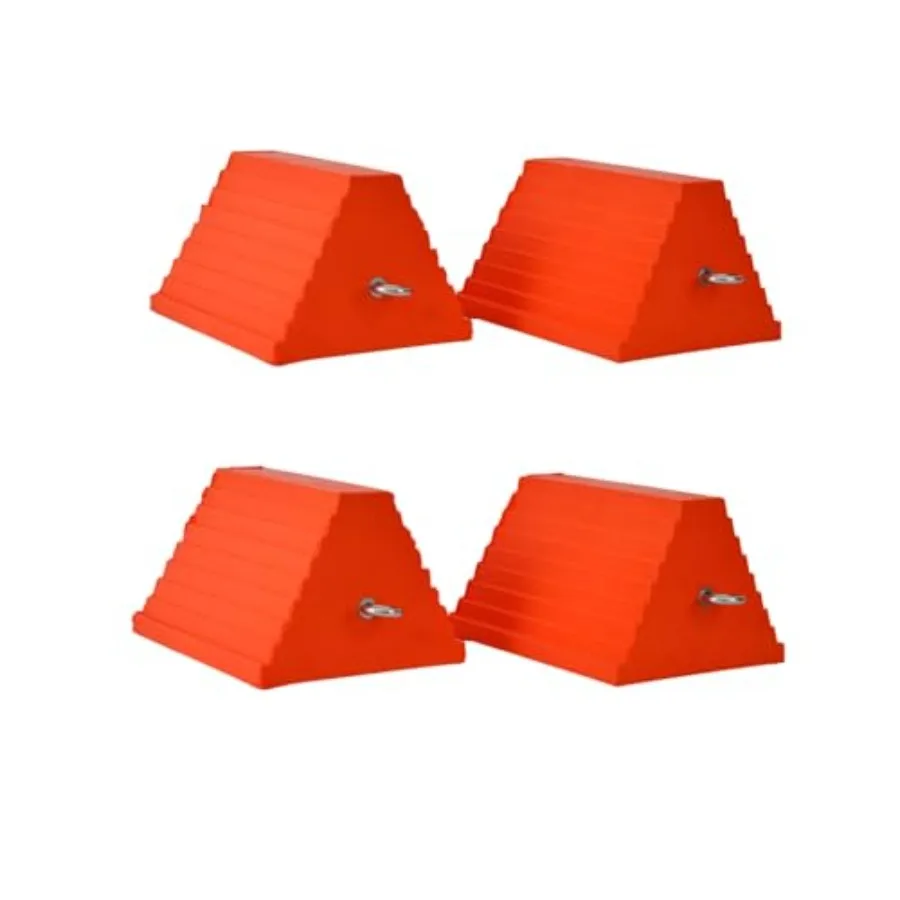 

Wheel Chocks, Heavy Duty Wheel Chock with Handle Rubber Wheel Chocks for Boat Trailers, RV, Truck, Camper, 4 Pack Orange