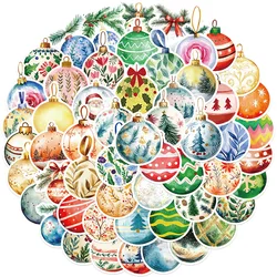 10/56PCS Cute Color Christmas Ball lamp Stickers Kids Toy DIY Window Refrigerator Laptop Phone New Year Gift Decoration Sticker