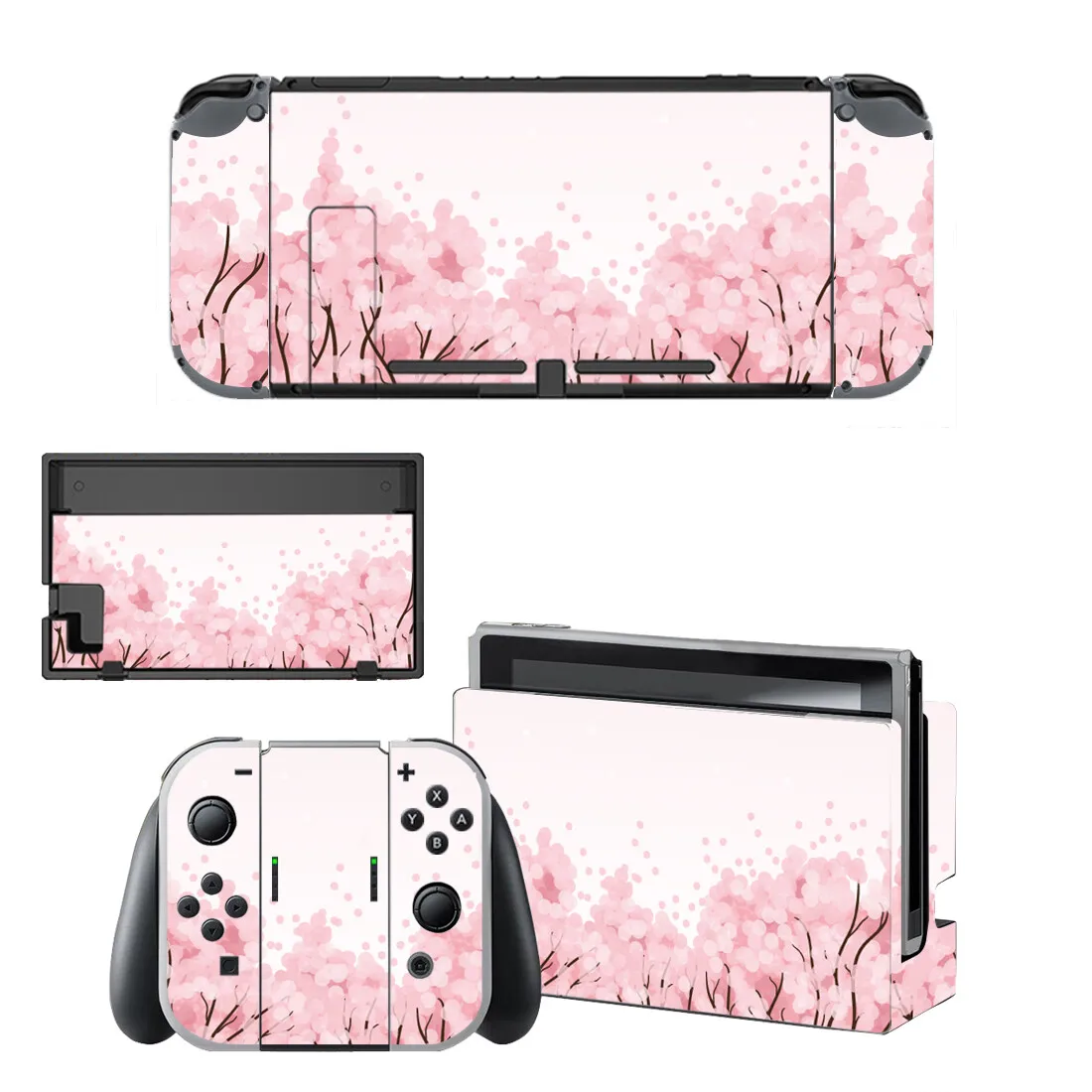 Pegatina protectora Sakura The Cherry Blossom para consola NS Switch, soporte para cargador, soporte para controlador Joy-con, vinilo